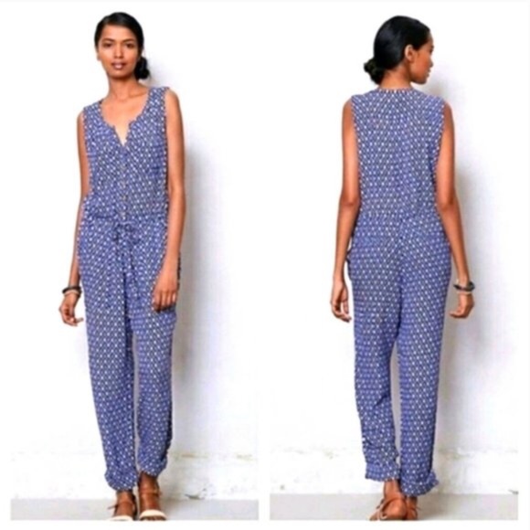 Anthropologie - Lilka Sleeveless Ikat print Jumpsuit Size XS - Picture 1 of 16